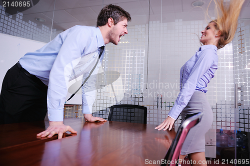 Image of Angry busines sman screaming at employee
