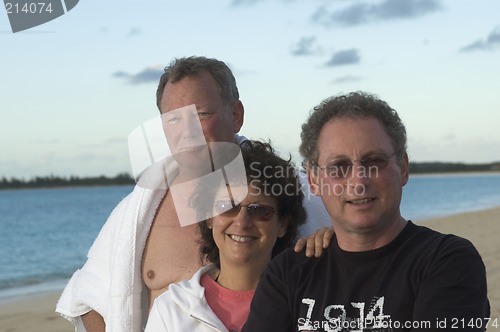 Image of family at tropical resort