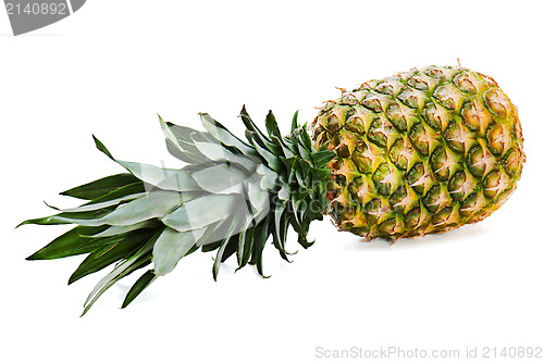 Image of ripe whole pineapple isolated on white background