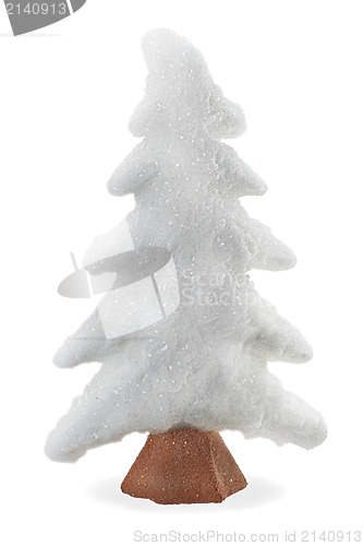 Image of  abstract fir tree from artificial ice for Christmas isolated on