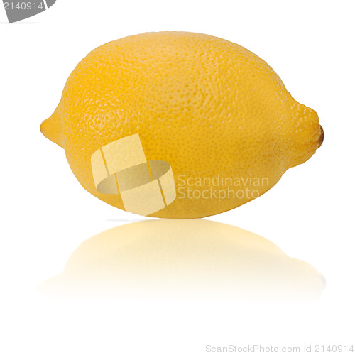 Image of yellow ripe lemon isolated on a white background