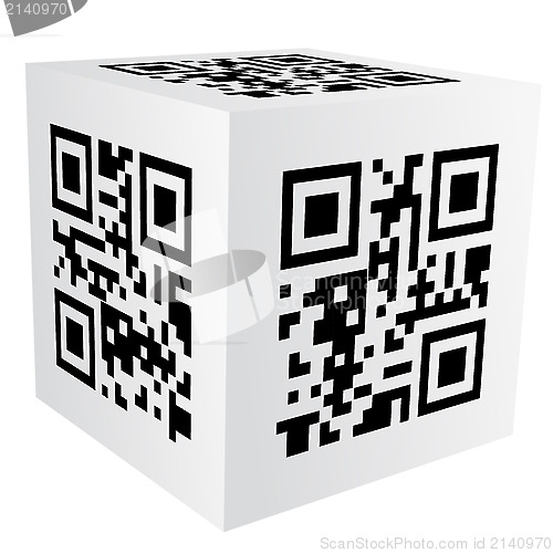 Image of cube with qr code