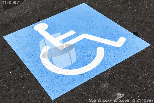 Image of disabled sign on asphalt