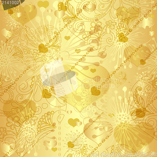 Image of Seamless gold valentine pattern