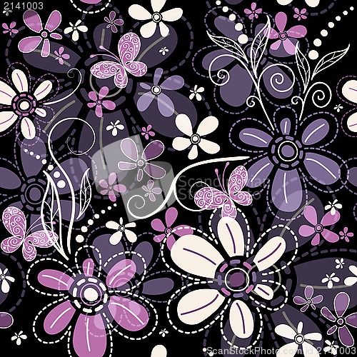 Image of Repeating dark floral pattern