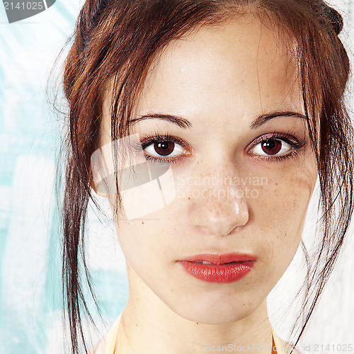 Image of girl's face with freckles