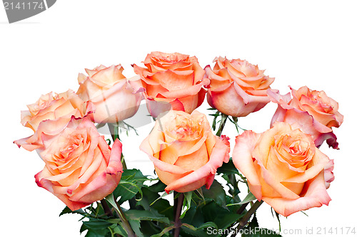 Image of colorful flower bouquet from roses isolated on white background 