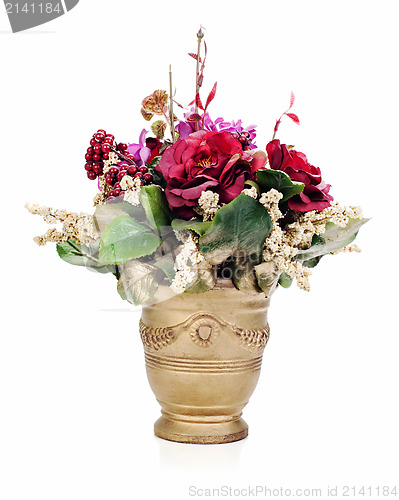 Image of colorful flower bouquet from artificial flowers arrangement cent