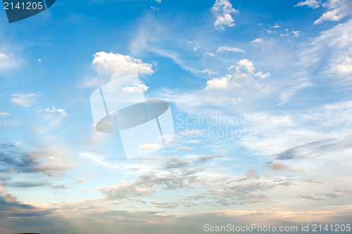 Image of dramatic colorful sunset on the beach of the ??Japanese sea,