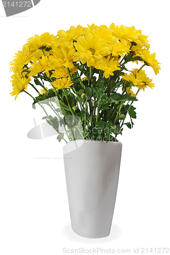 Image of colorful autumn yellow flower bouquet arrangement centerpiece in