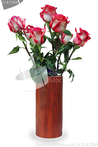 Image of colorful flower bouquet from roses arrangement centerpiece in va