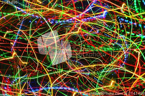 Image of Motion neon glowing lights lines 