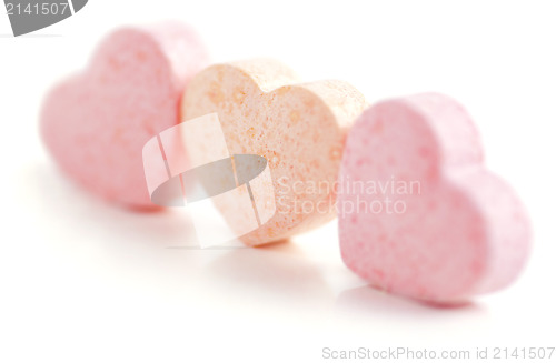 Image of Hearts shaped Sugar Pills.