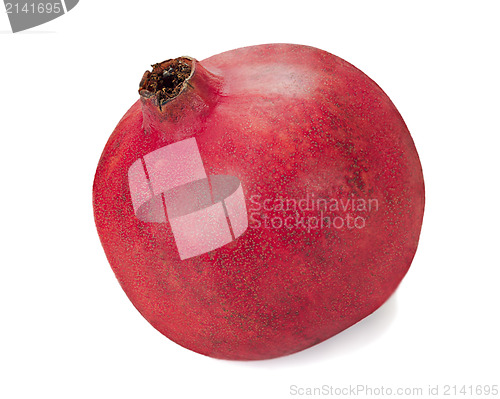 Image of pomegranate fruit closeup isolated on white background