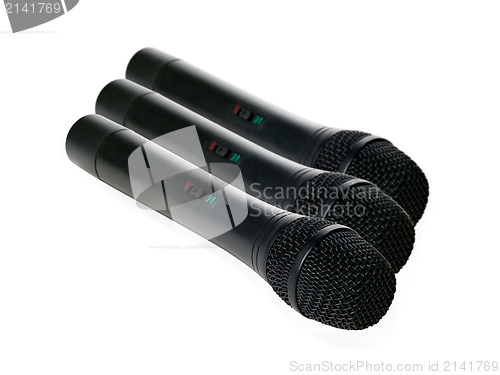 Image of microphones isolated on a white background 