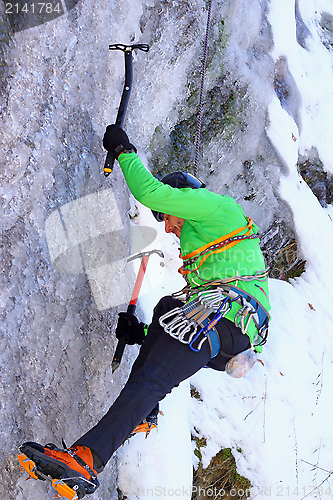 Image of climbing an ice wall
