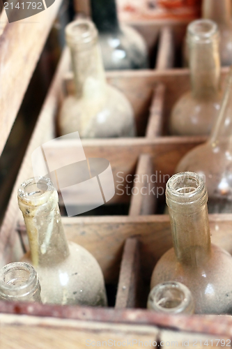 Image of old empty wine bottles