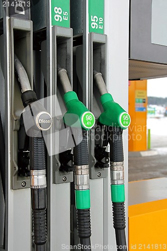 Image of Fuel Pump Nozzles at Filling Station 