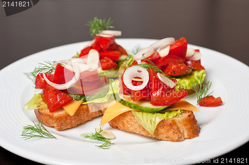 Image of Toast with vegetables