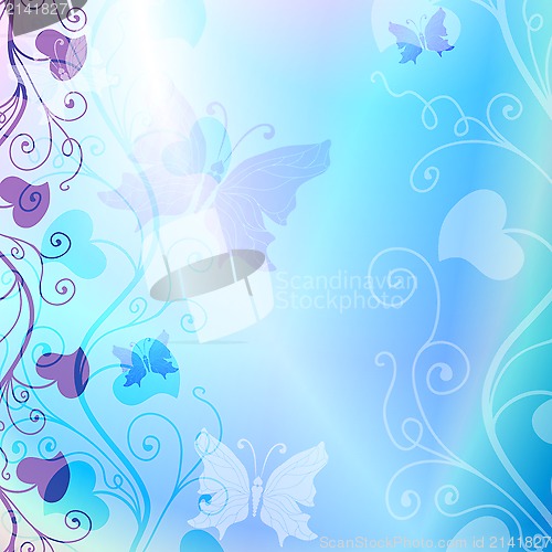 Image of Gentle blue floral frame