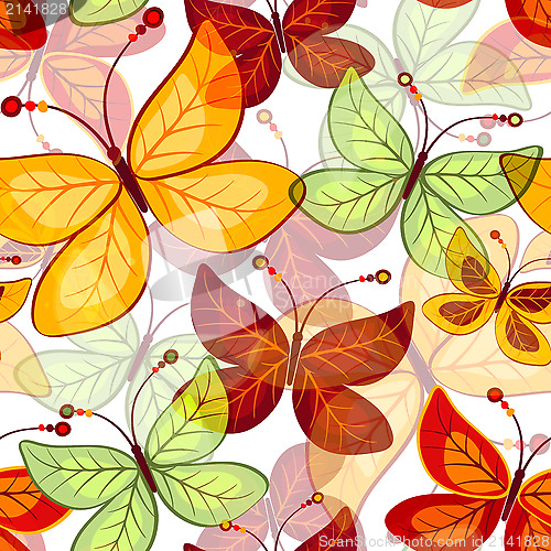 Image of Seamless vivid  autumn pattern