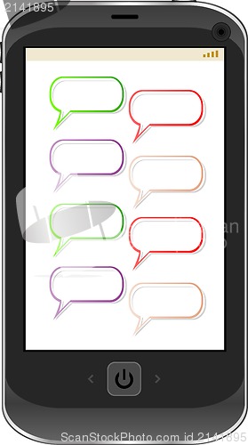 Image of Cloud computing concept. Mobile phone with cloud icon