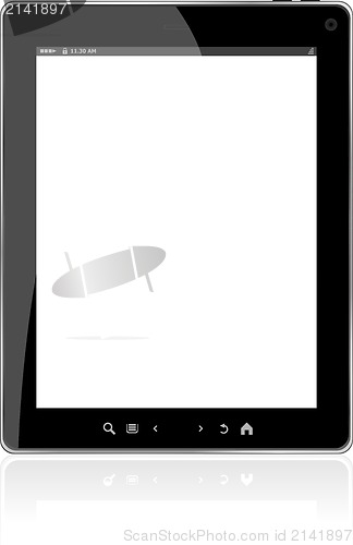 Image of Realistic tablet pc computer with blank screen isolated on white background