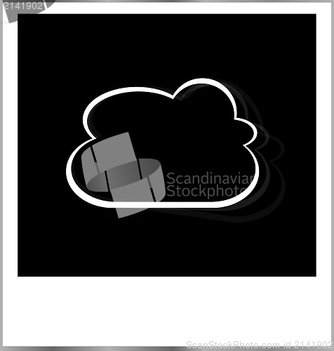 Image of Photos frame with abstract cloud. isolated on white