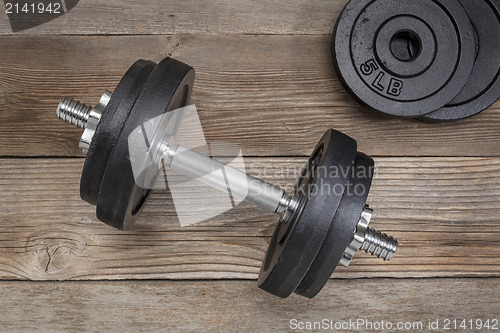 Image of cast iron dumbbell