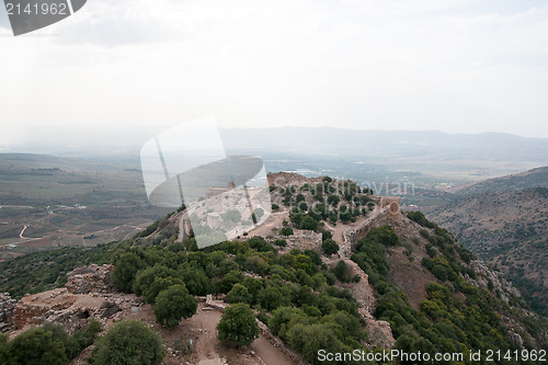 Image of Israeli landscape with castle and sky