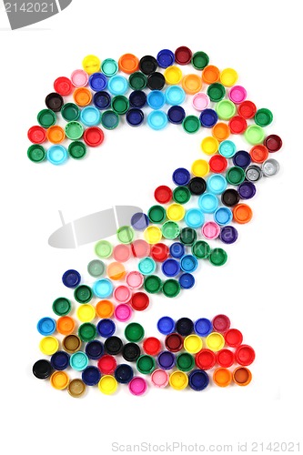 Image of 2 - number from the plastic caps