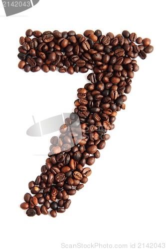 Image of 7 - number from coffee beans