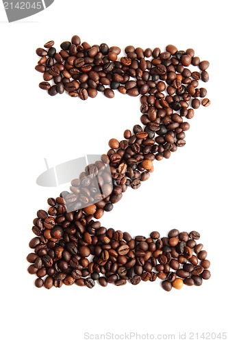 Image of Z - alphabet from coffee beans