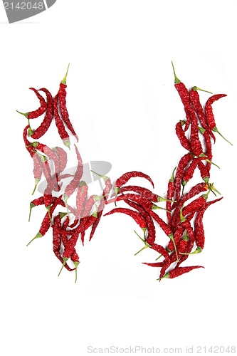 Image of w - alphabet sign from hot chili