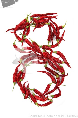 Image of 8 - number from red chili