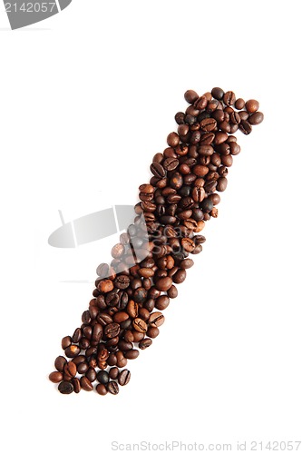 Image of / - sign from coffee beans