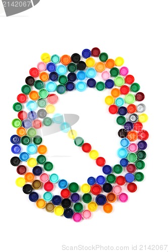 Image of 0 - number from the plastic caps