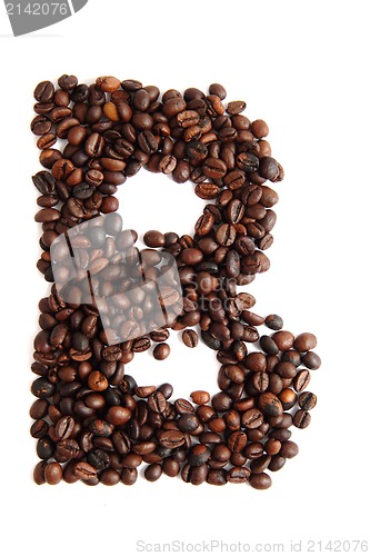 Image of B - alphabet from coffee beans