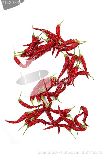 Image of 2 - number from red chili