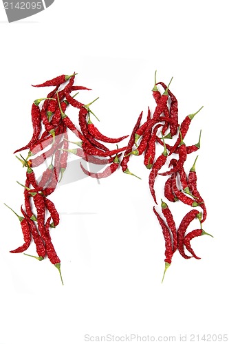 Image of m - alphabet sign from hot chili