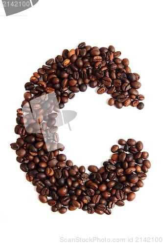 Image of C - alphabet from coffee beans