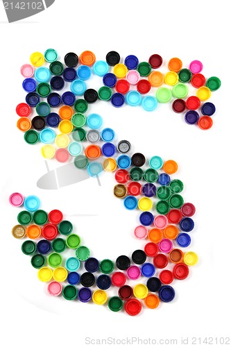 Image of 5 - number from the plastic caps