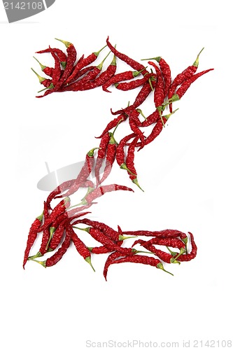 Image of z - alphabet sign from hot chili