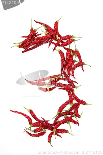 Image of 3 - number from red chili