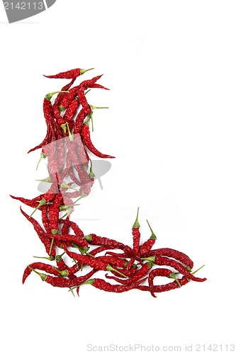 Image of l - alphabet sign from hot chili