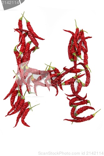 Image of h - alphabet sign from hot chili