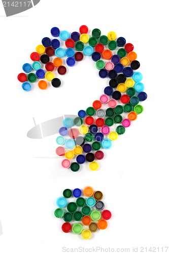 Image of question sign from the plastic caps 