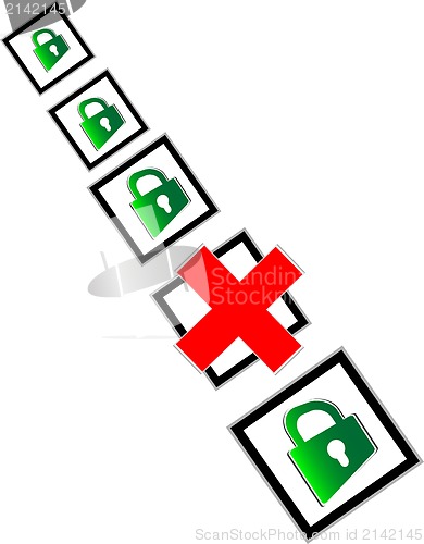 Image of Check box with red and green check mark