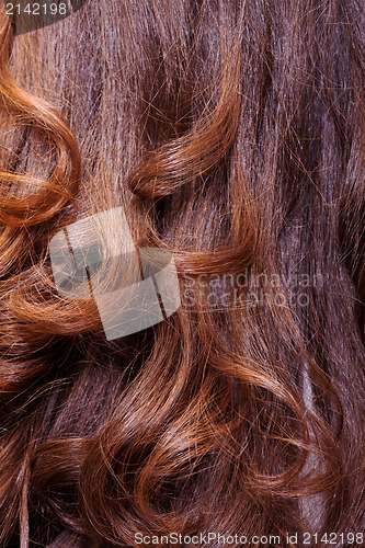 Image of Background of wavy auburn hair