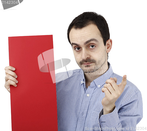 Image of Man holding a paper